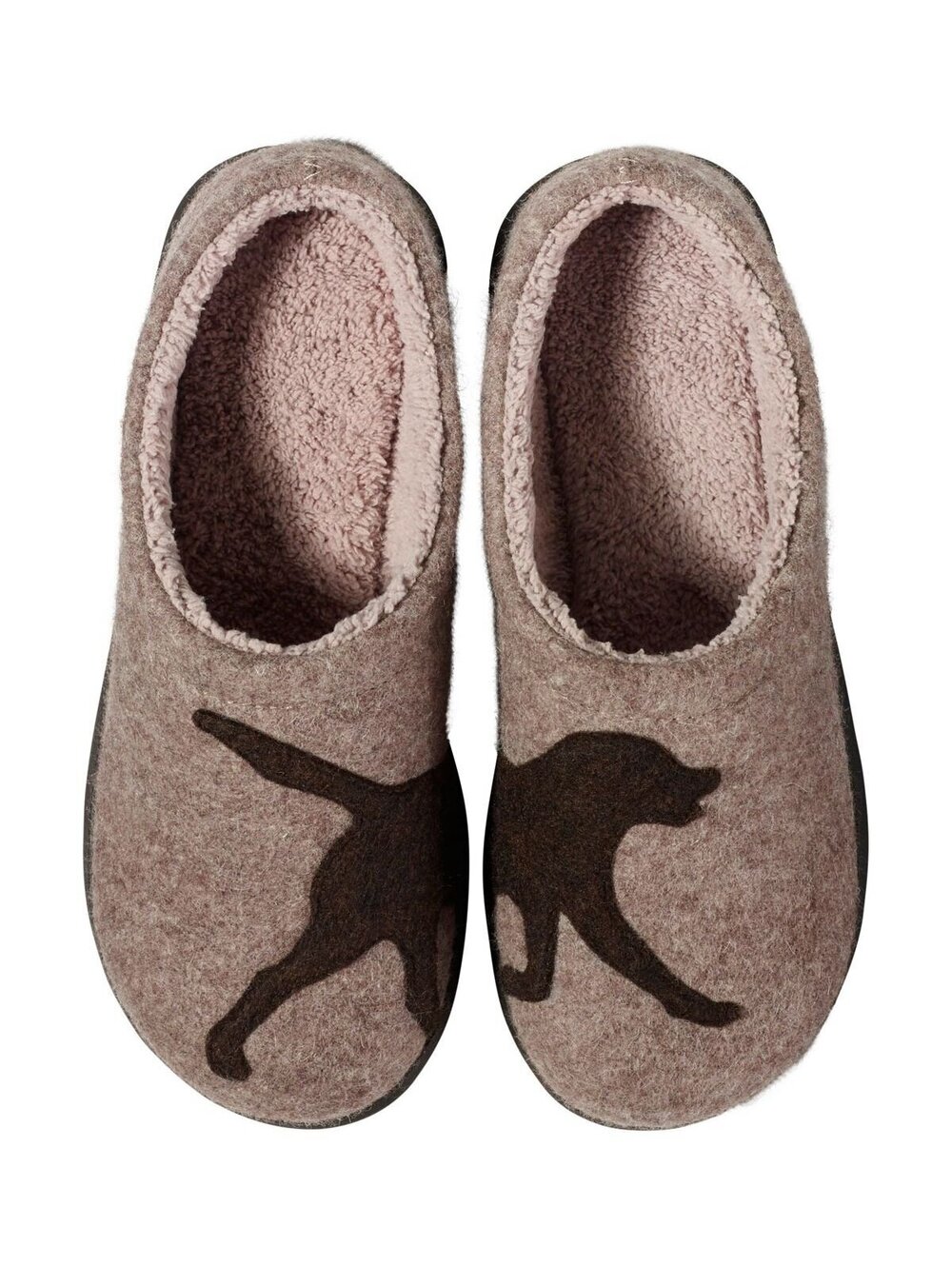 L.L. Bean Cozy Brown Slippers with Dark Brown Animal Silhouette Design Womens 10